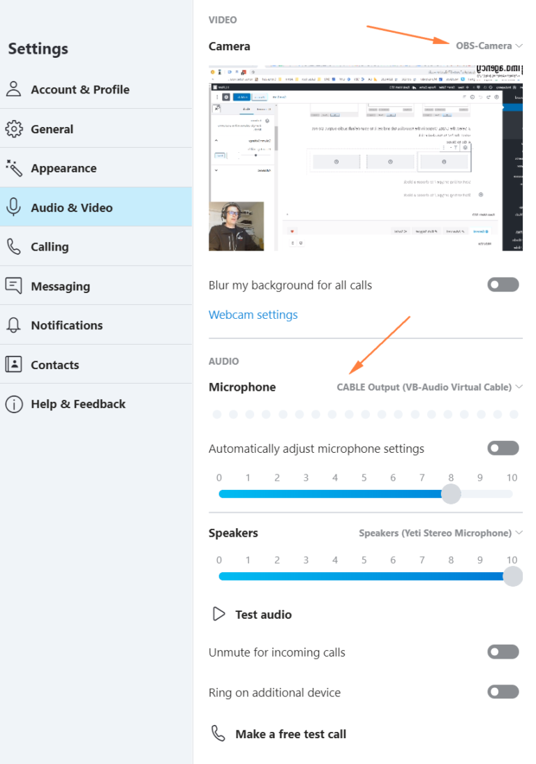 how to setup virtual audio cable for skype